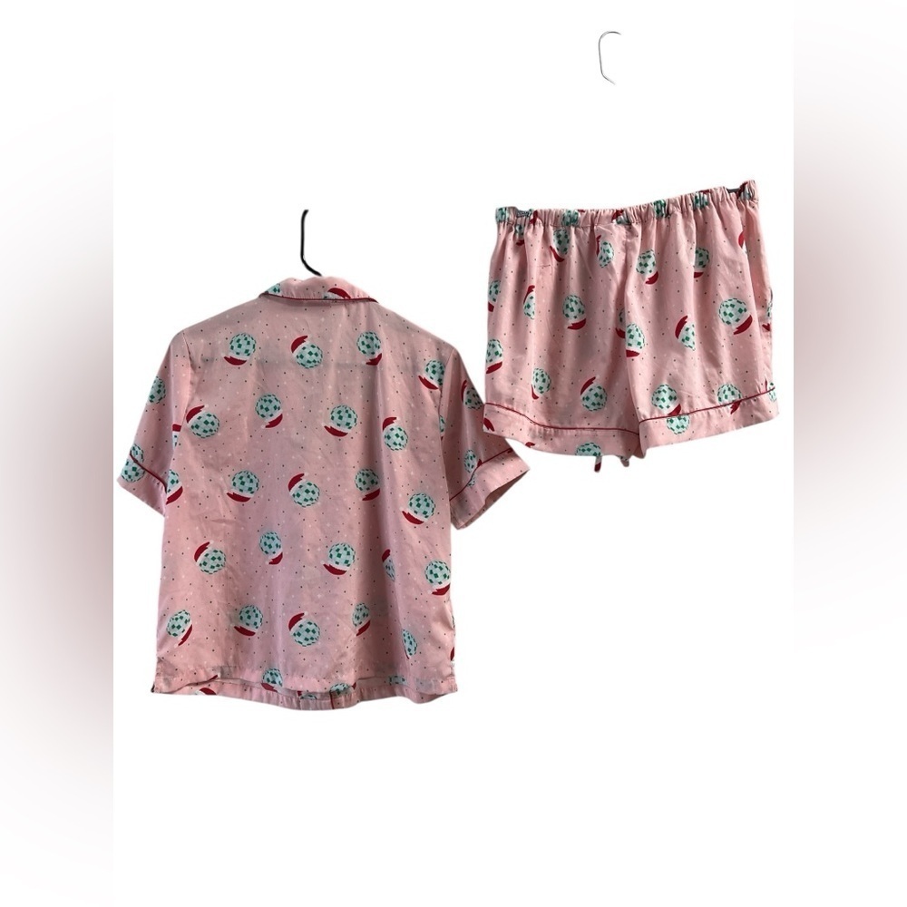 Jingles & joy disco Santa pink short sleeve Christmas pajama set - Picture 6 of 6